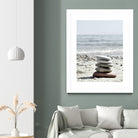 Pebble Balance On The Beach by IOANNA PAPANIKOLAOU on GIANT ART - gray photo illustration