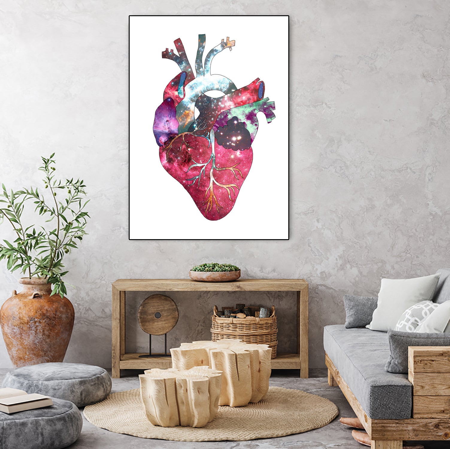 Superstar Heart by Bianca Green on GIANT ART - fuchsia mixed media