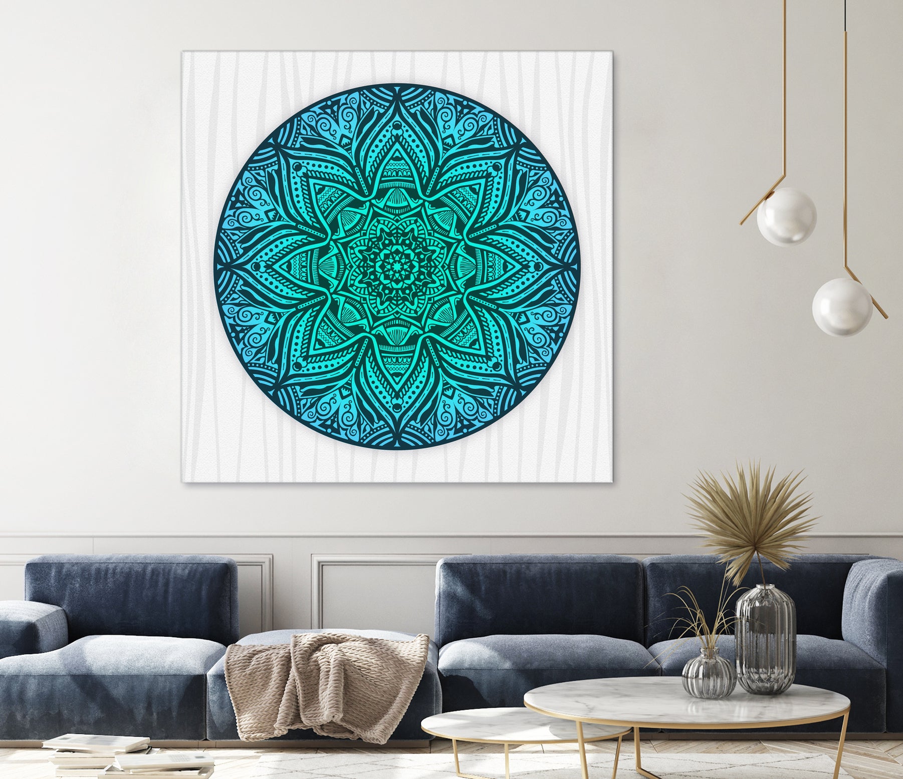 Mandala Aqua by Georgi Zhelyazkov on GIANT ART - blue vector illustration