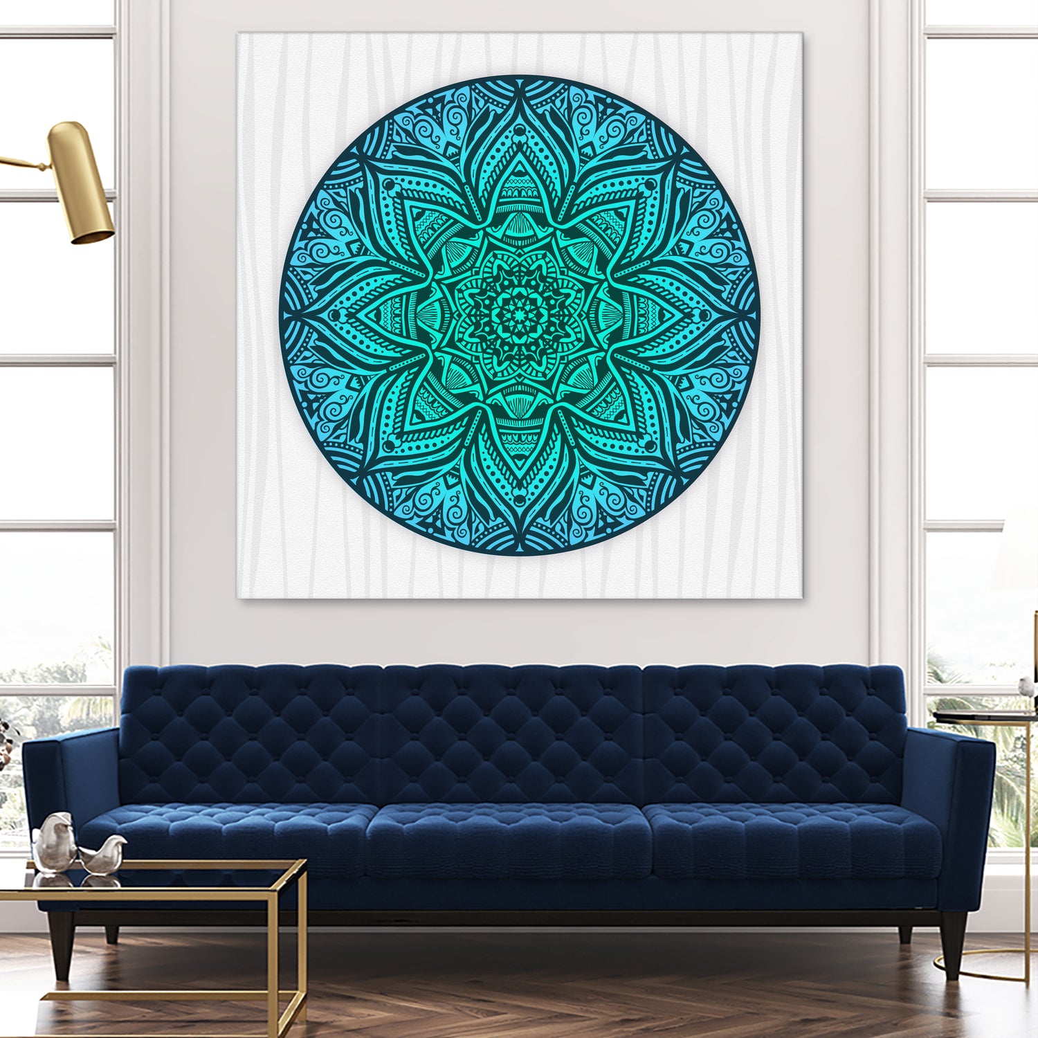 Mandala Aqua by Georgi Zhelyazkov on GIANT ART - blue vector illustration