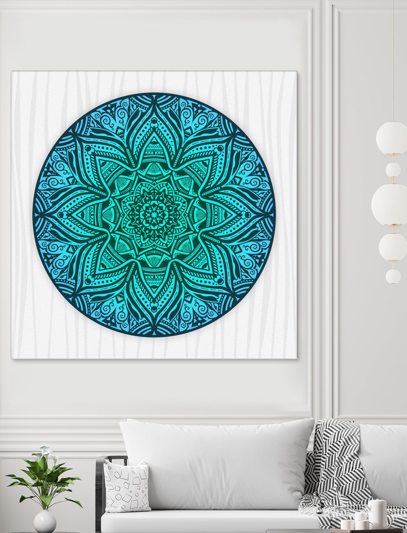 Mandala Aqua by Georgi Zhelyazkov on GIANT ART - blue vector illustration