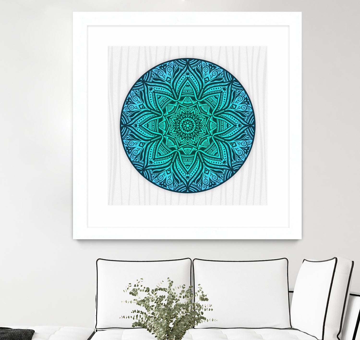 Mandala Aqua by Georgi Zhelyazkov on GIANT ART - blue vector illustration