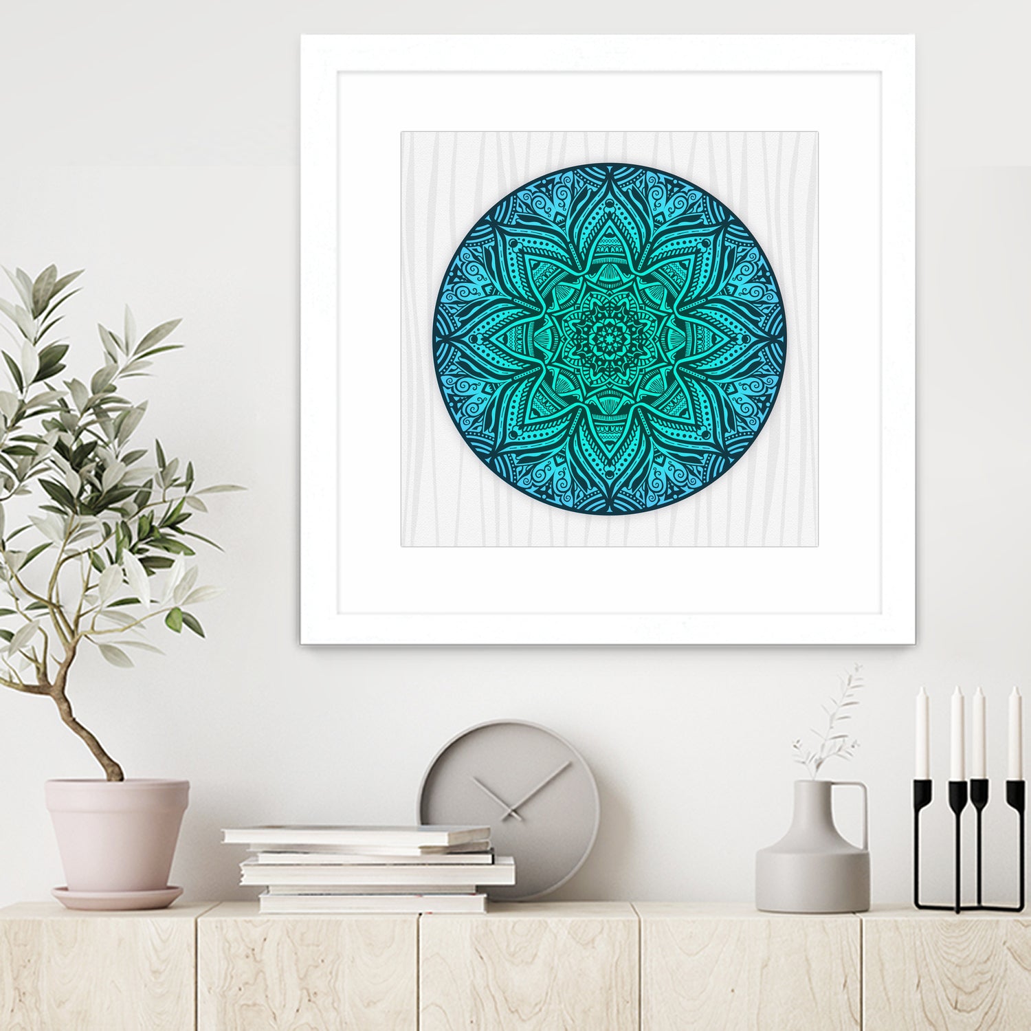 Mandala Aqua by Georgi Zhelyazkov on GIANT ART - blue vector illustration