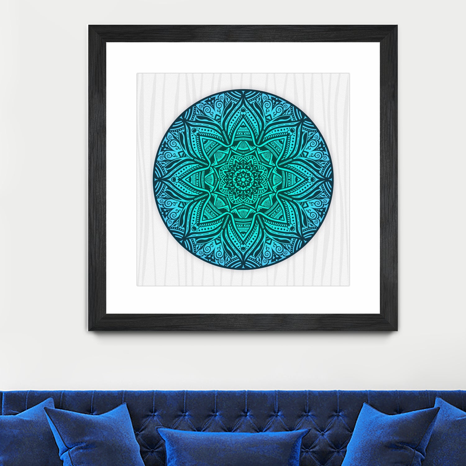 Mandala Aqua by Georgi Zhelyazkov on GIANT ART - blue vector illustration