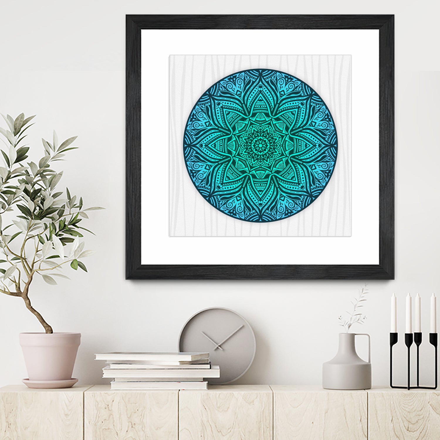 Mandala Aqua by Georgi Zhelyazkov on GIANT ART - blue vector illustration