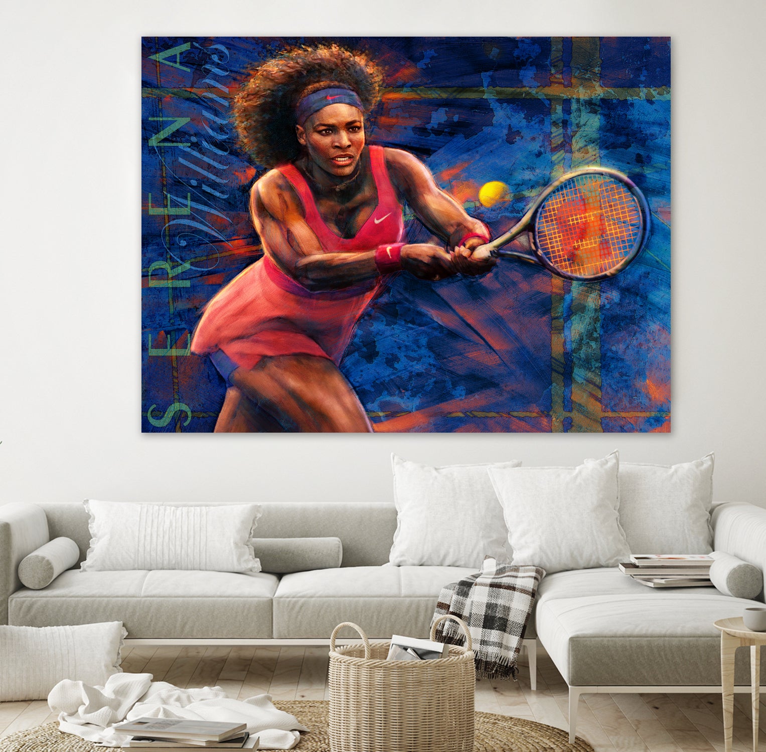 Serena Williams by Allan Burch on GIANT ART - blue digital painting