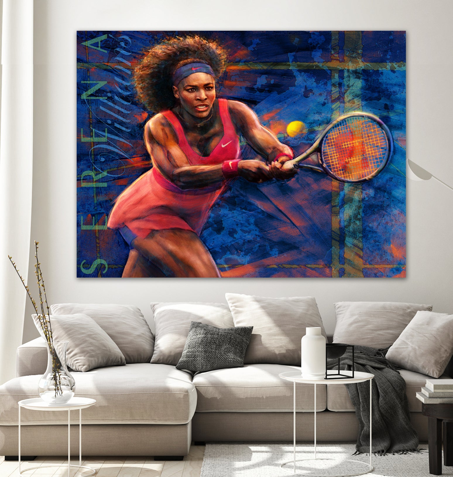 Serena Williams by Allan Burch on GIANT ART - blue digital painting