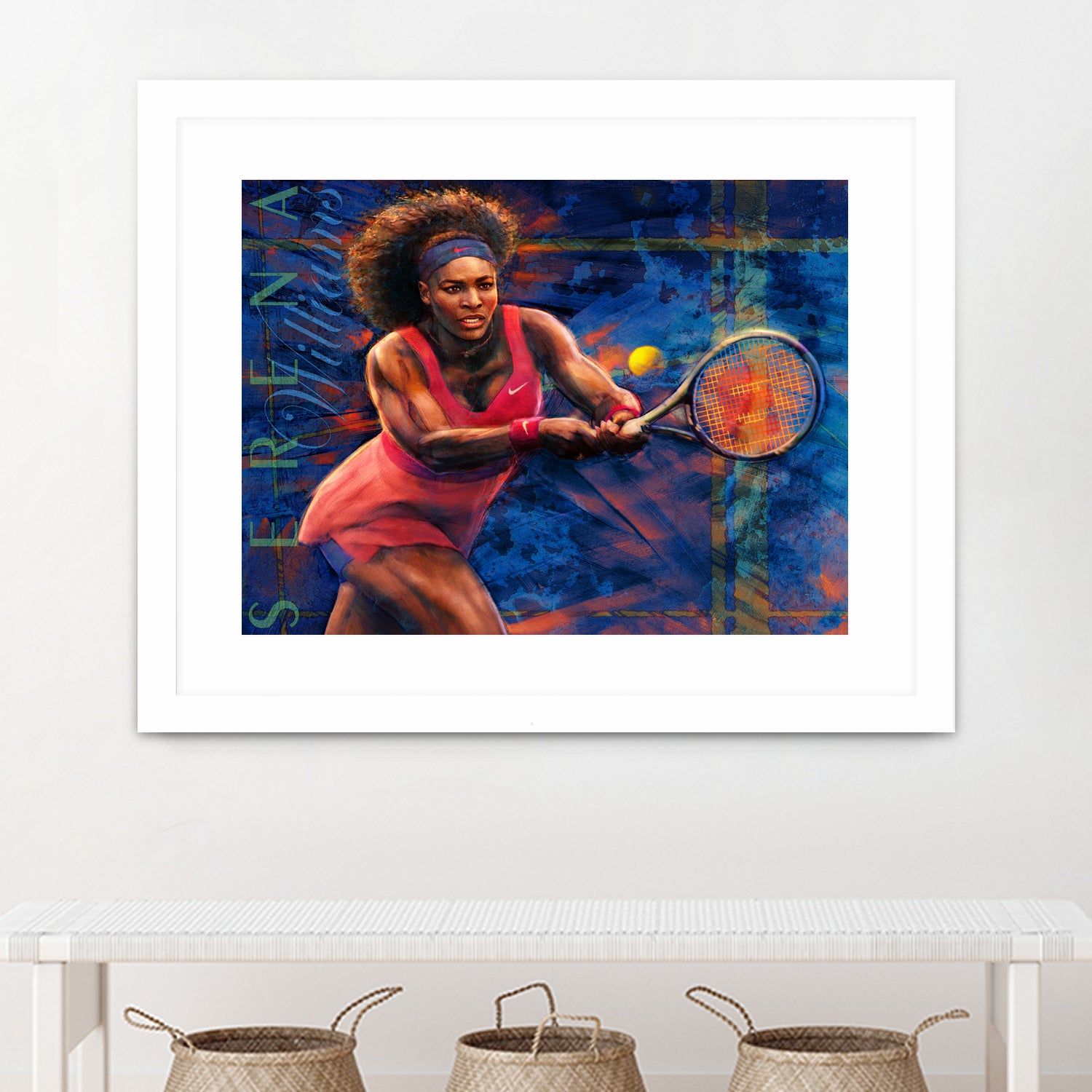 Serena Williams by Allan Burch on GIANT ART - blue digital painting