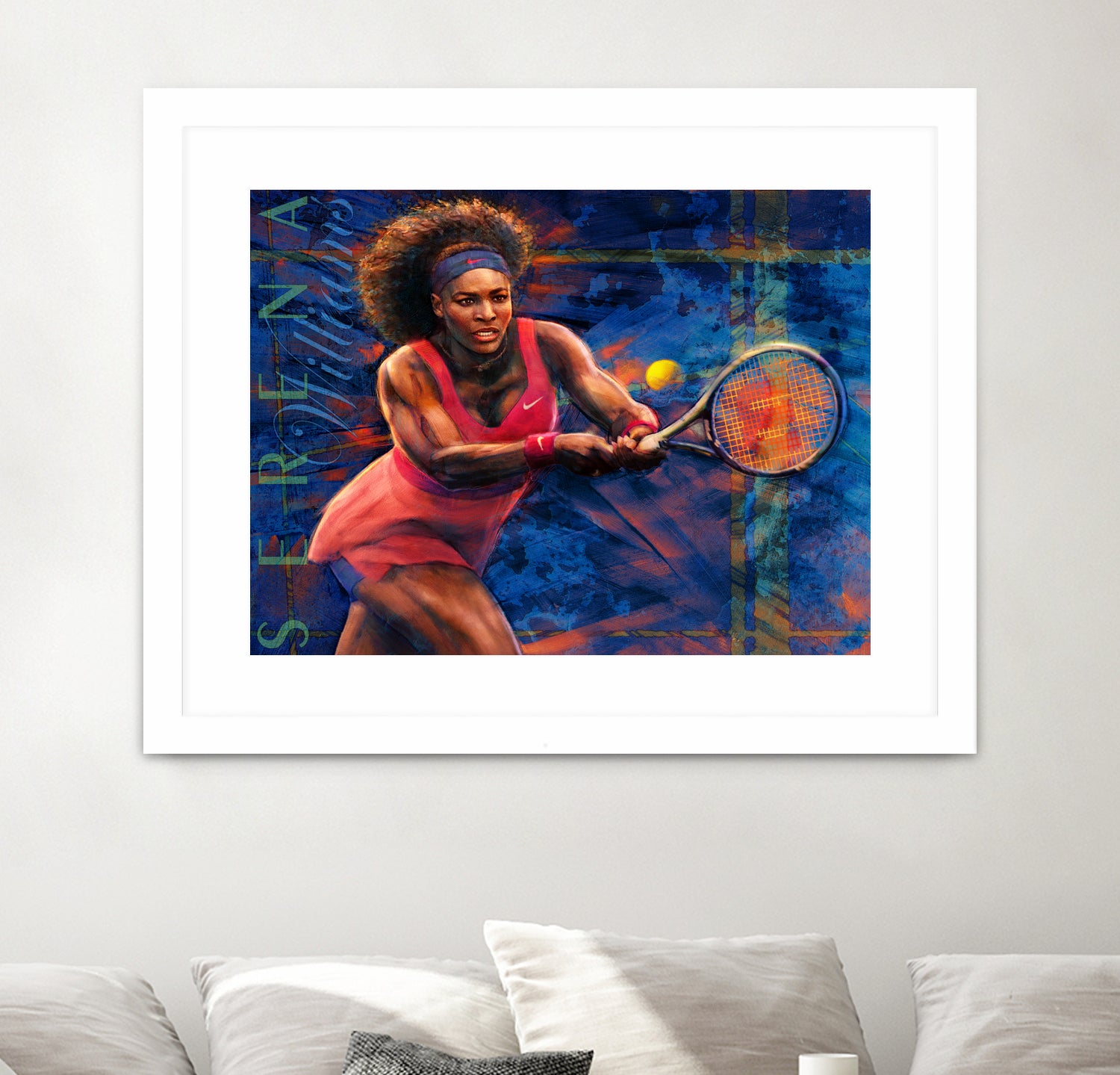 Serena Williams by Allan Burch on GIANT ART - blue digital painting