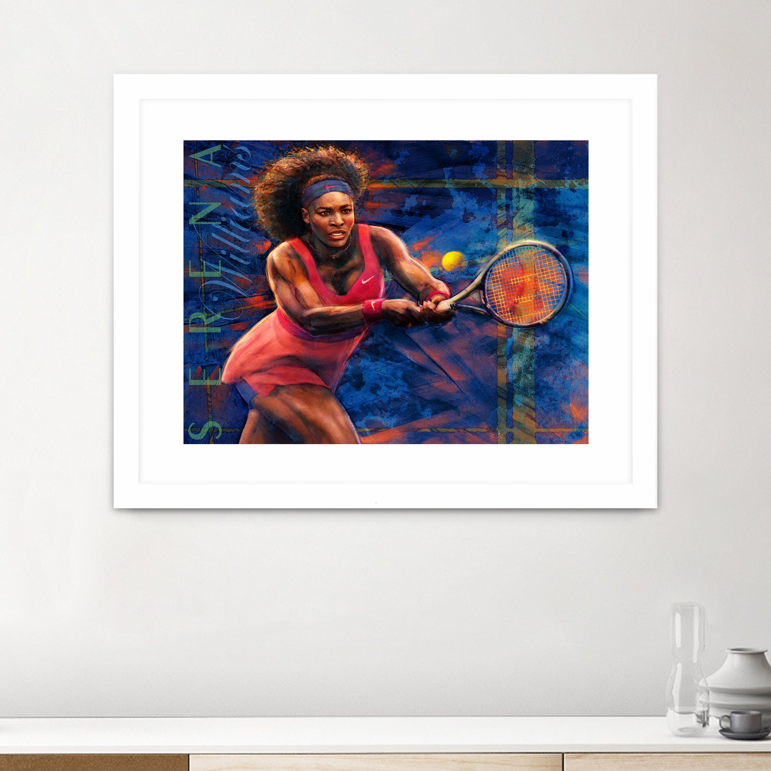 Serena Williams by Allan Burch on GIANT ART - blue digital painting