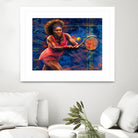 Serena Williams by Allan Burch on GIANT ART - blue digital painting