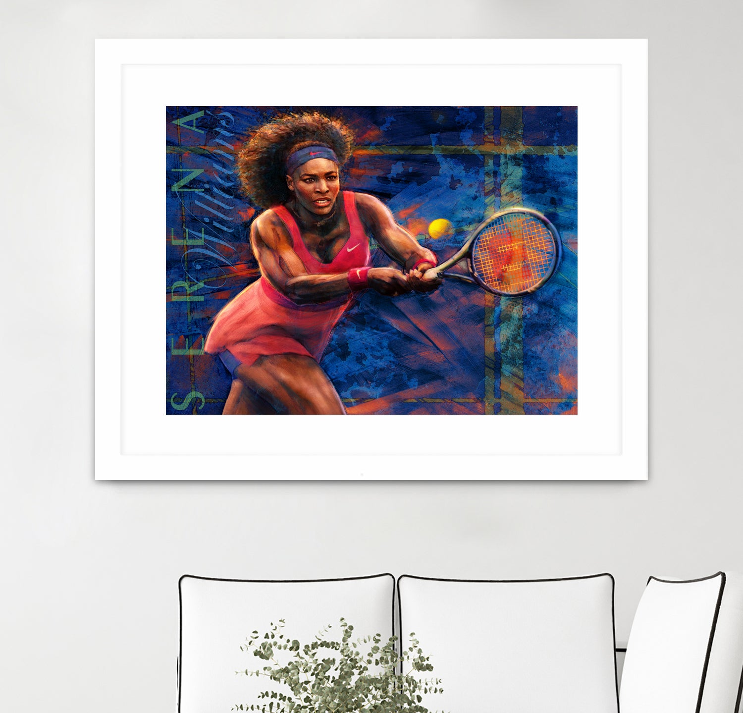 Serena Williams by Allan Burch on GIANT ART - blue digital painting