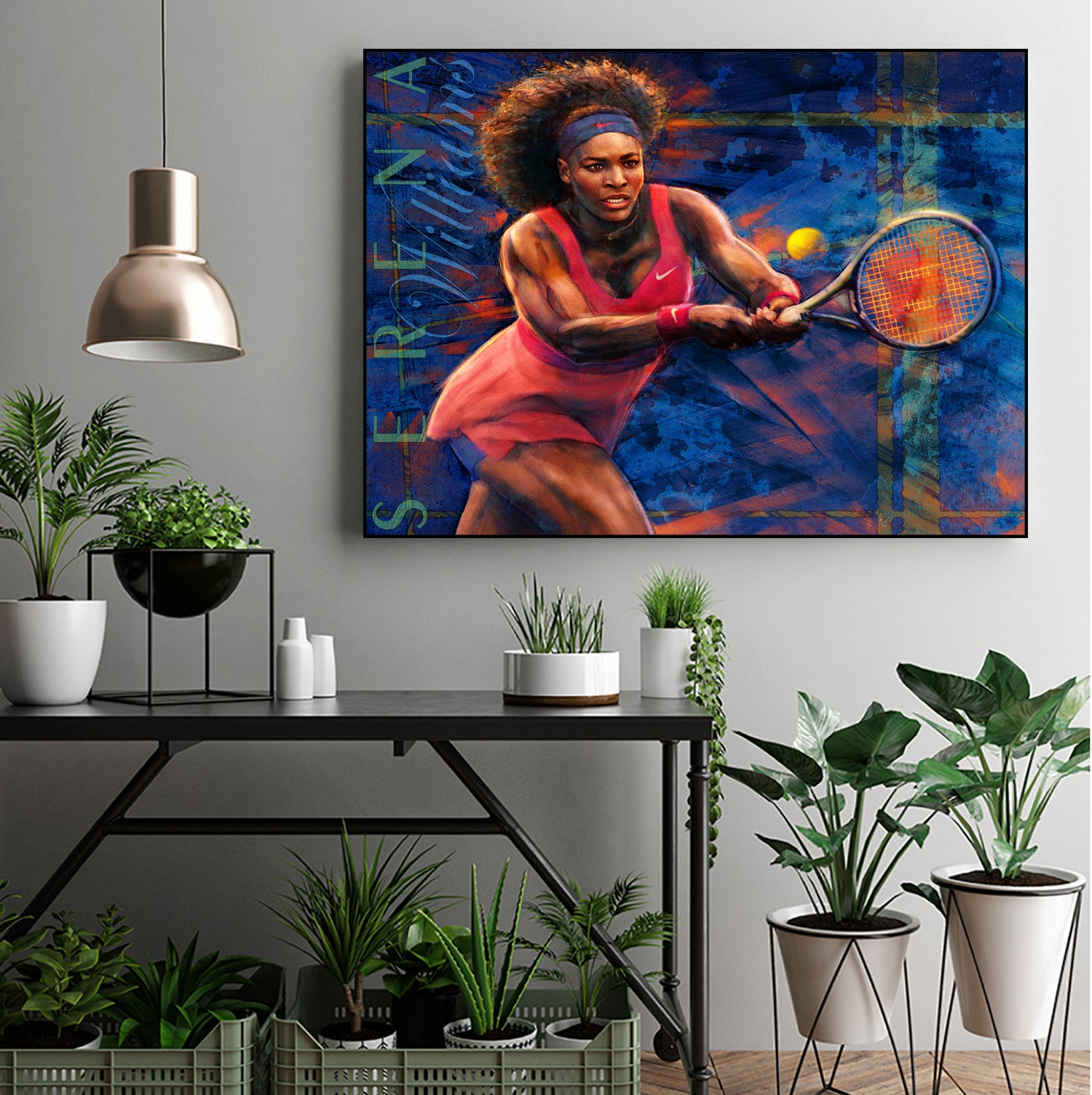 Serena Williams by Allan Burch on GIANT ART - blue digital painting