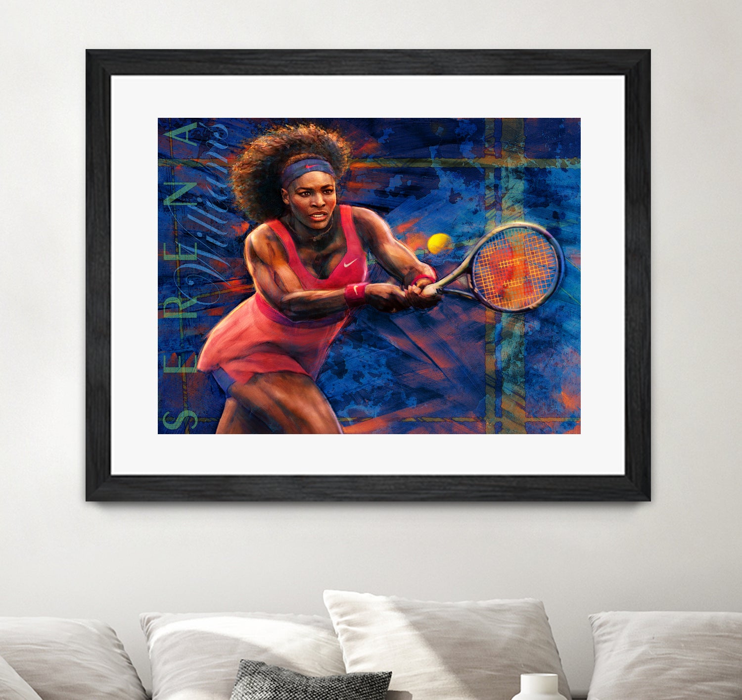 Serena Williams by Allan Burch on GIANT ART - blue digital painting