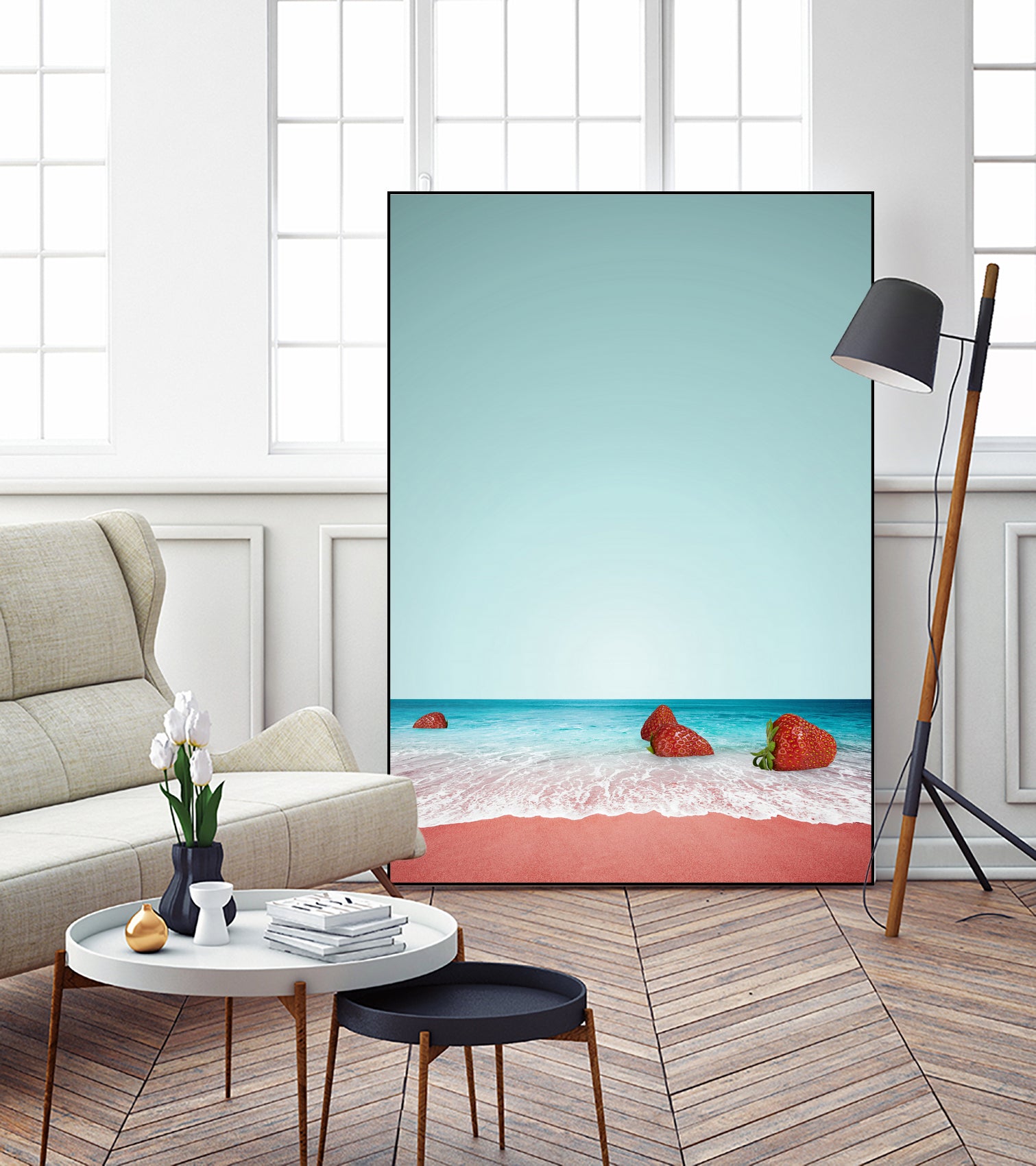 Strawberry Shore by Anders Wasser on GIANT ART - blue photo illustration