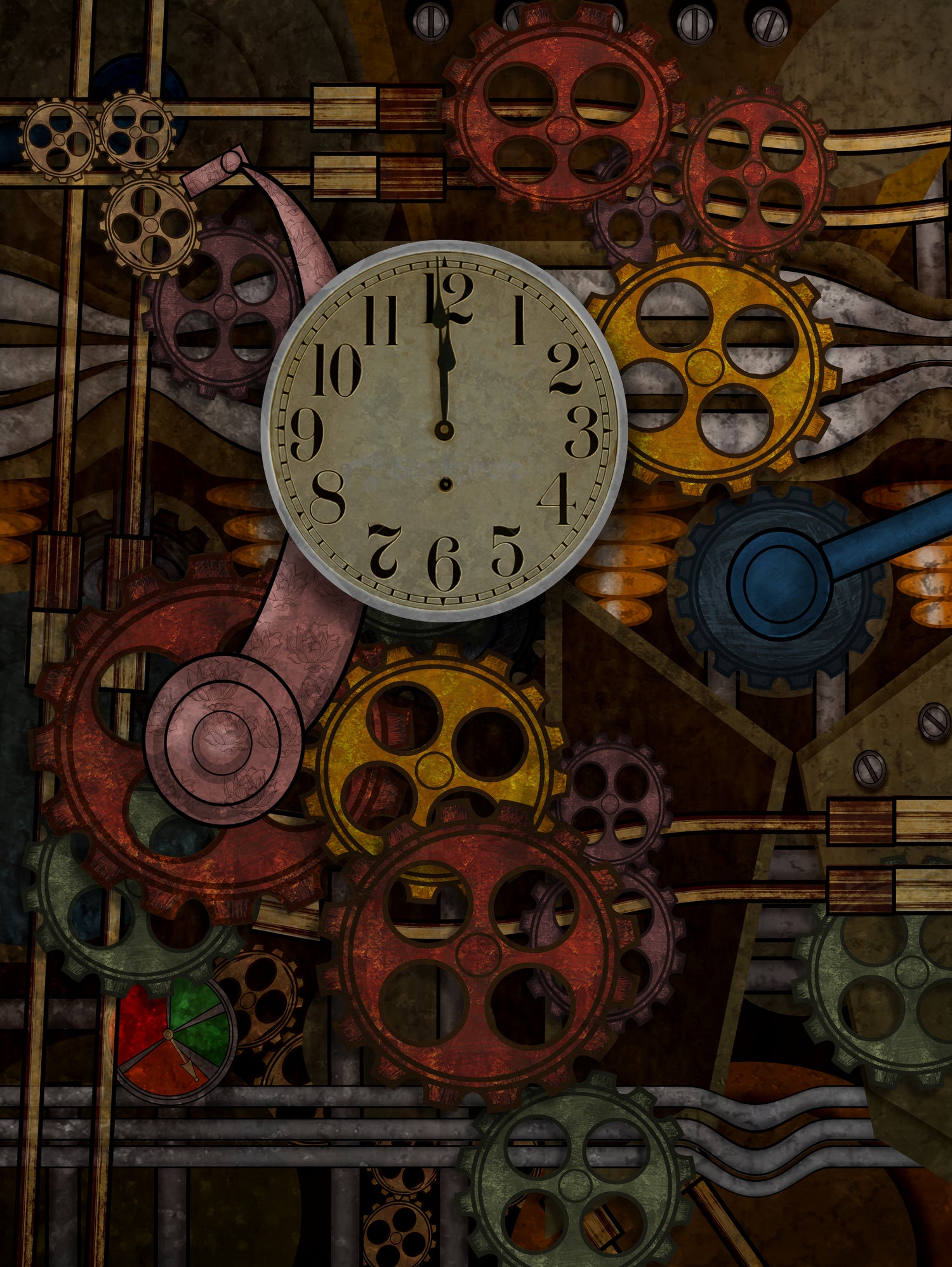 steampunk by james brickell on GIANT ART - red digital painting