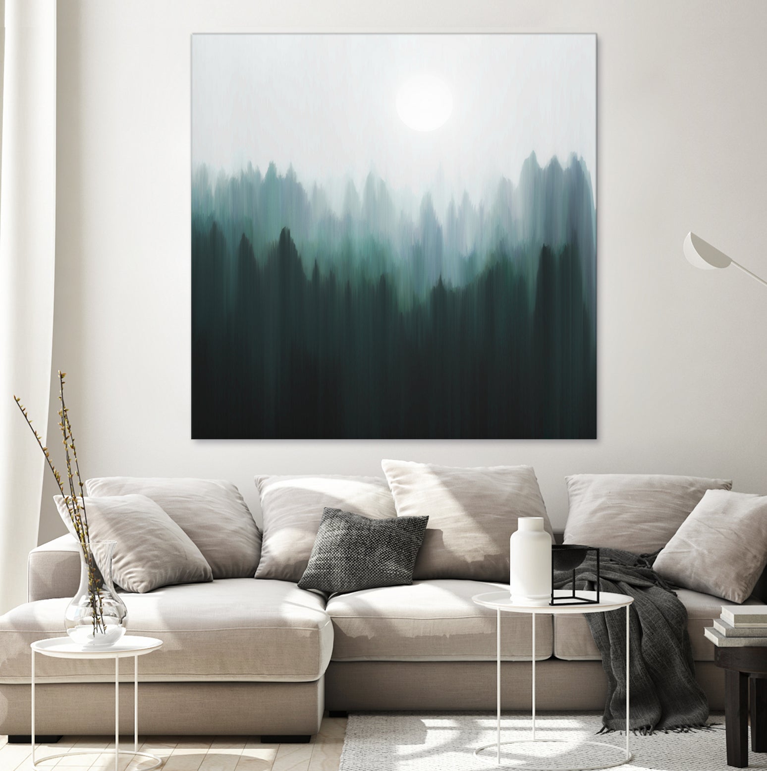 Autumn Fog | Green Edition by Robin Willems on GIANT ART - green digital painting