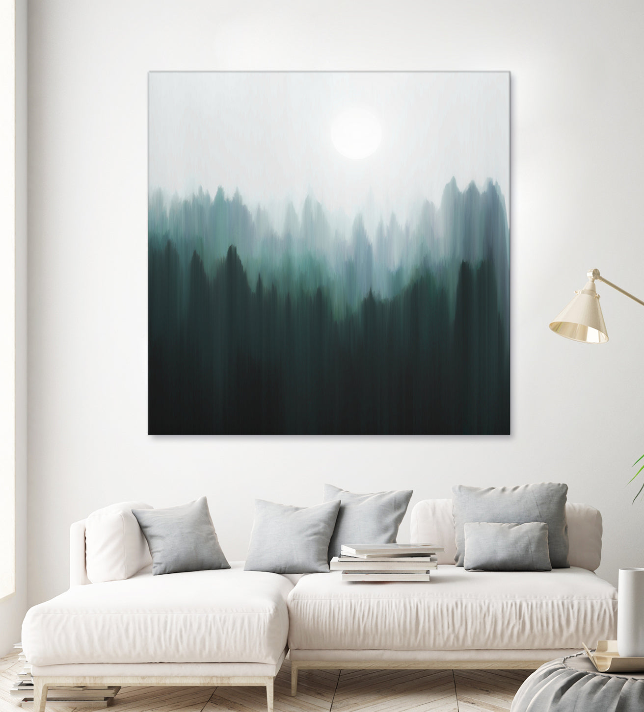 Autumn Fog | Green Edition by Robin Willems on GIANT ART - green digital painting