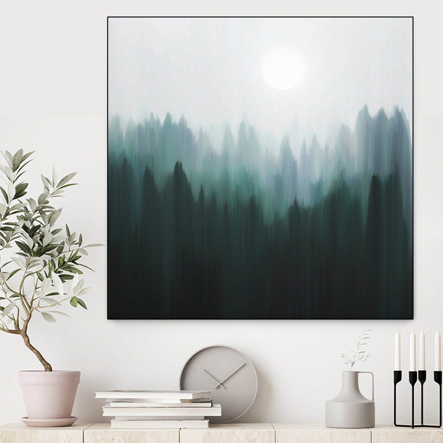 Autumn Fog | Green Edition by Robin Willems on GIANT ART - green digital painting