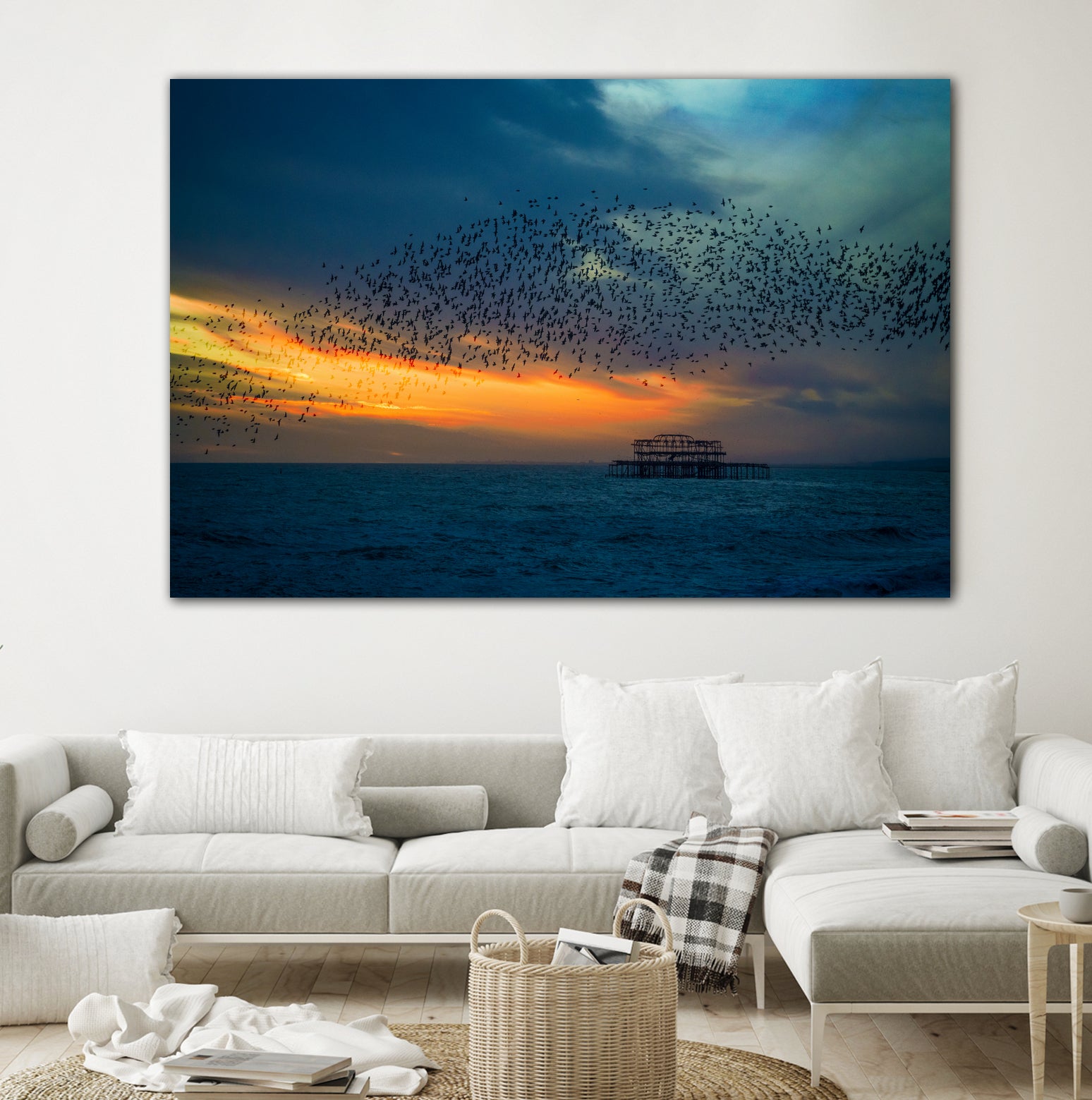 Starling Sunset by Chris Lord on GIANT ART - blue photo illustration