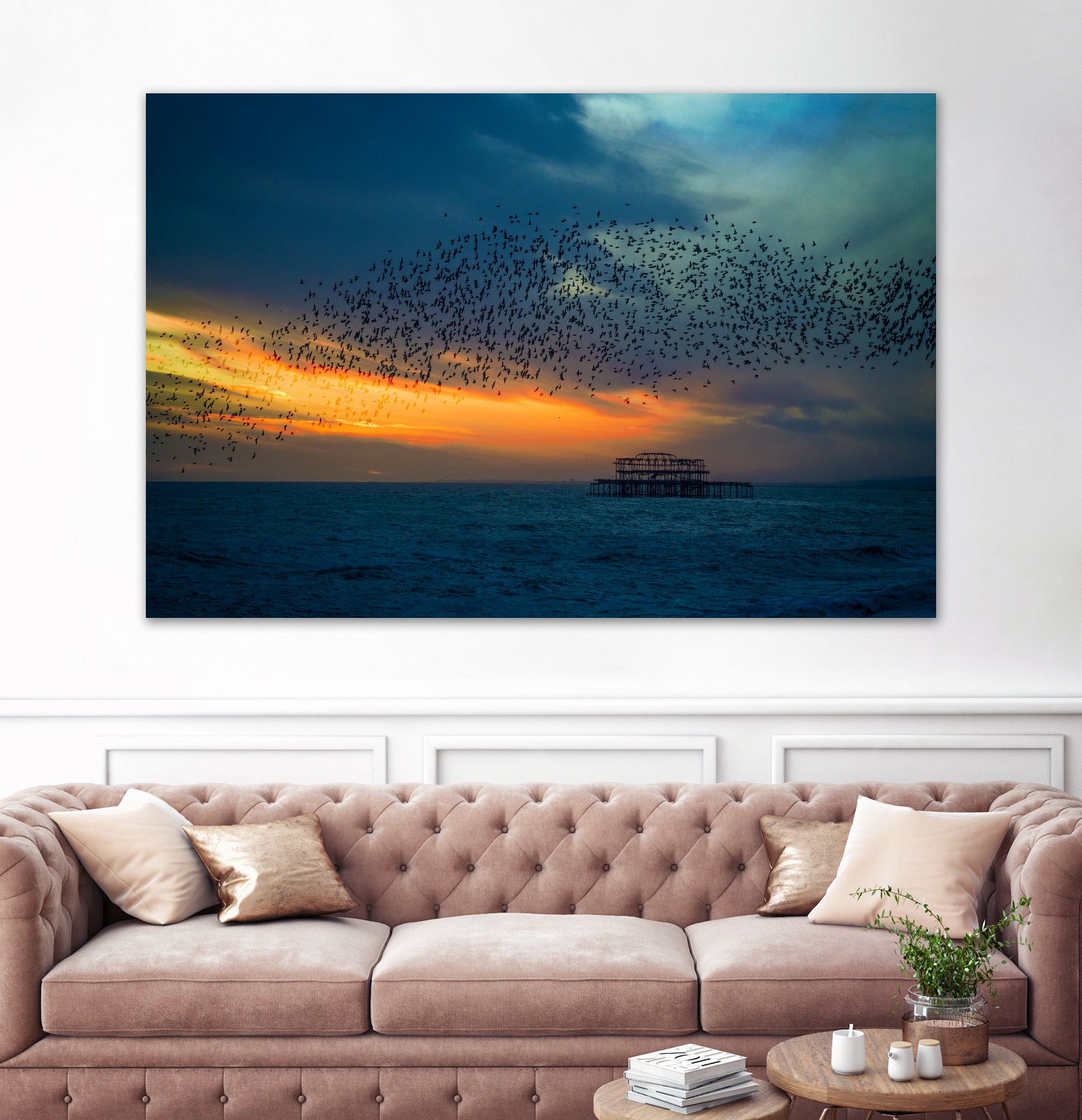 Starling Sunset by Chris Lord on GIANT ART - blue photo illustration