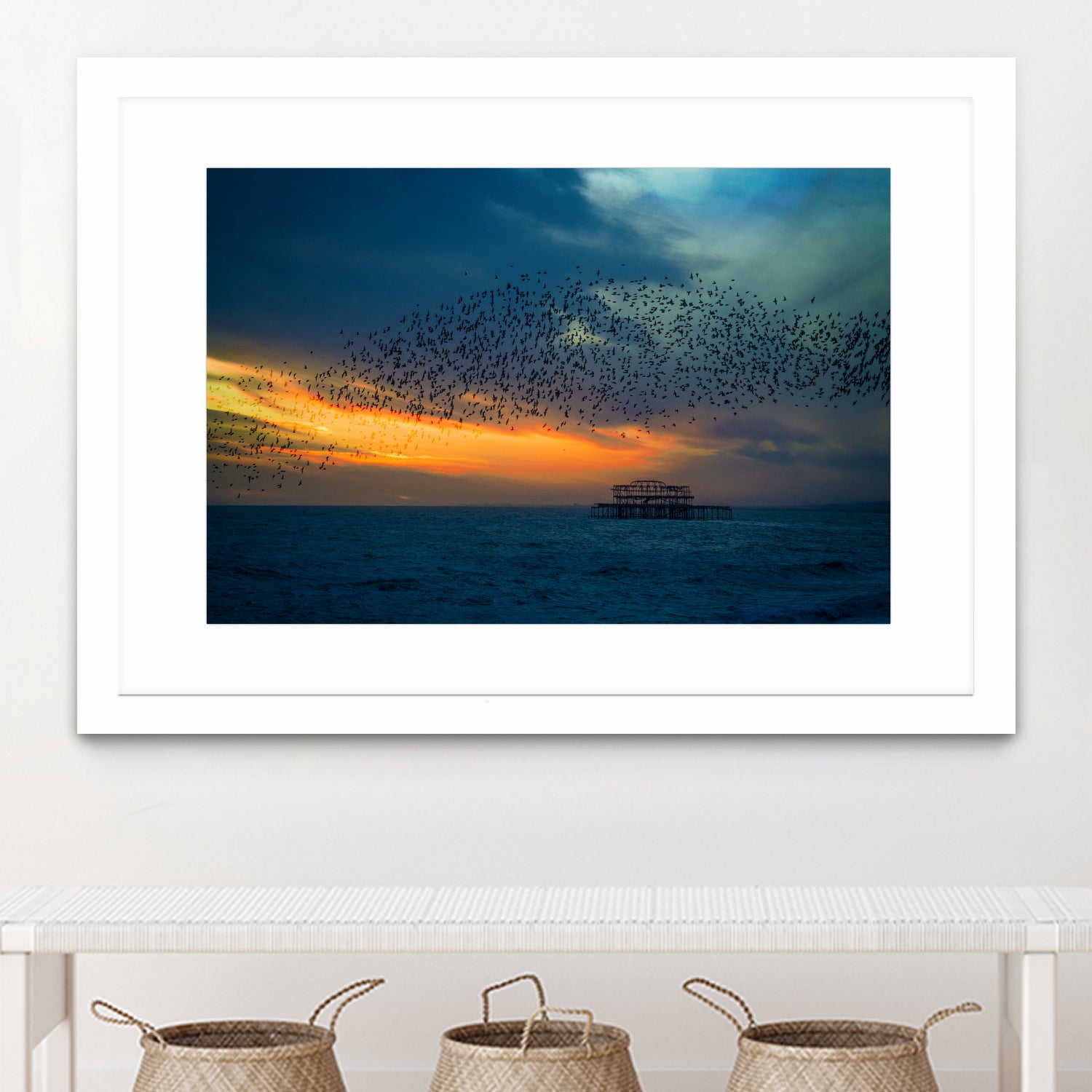 Starling Sunset by Chris Lord on GIANT ART - blue photo illustration