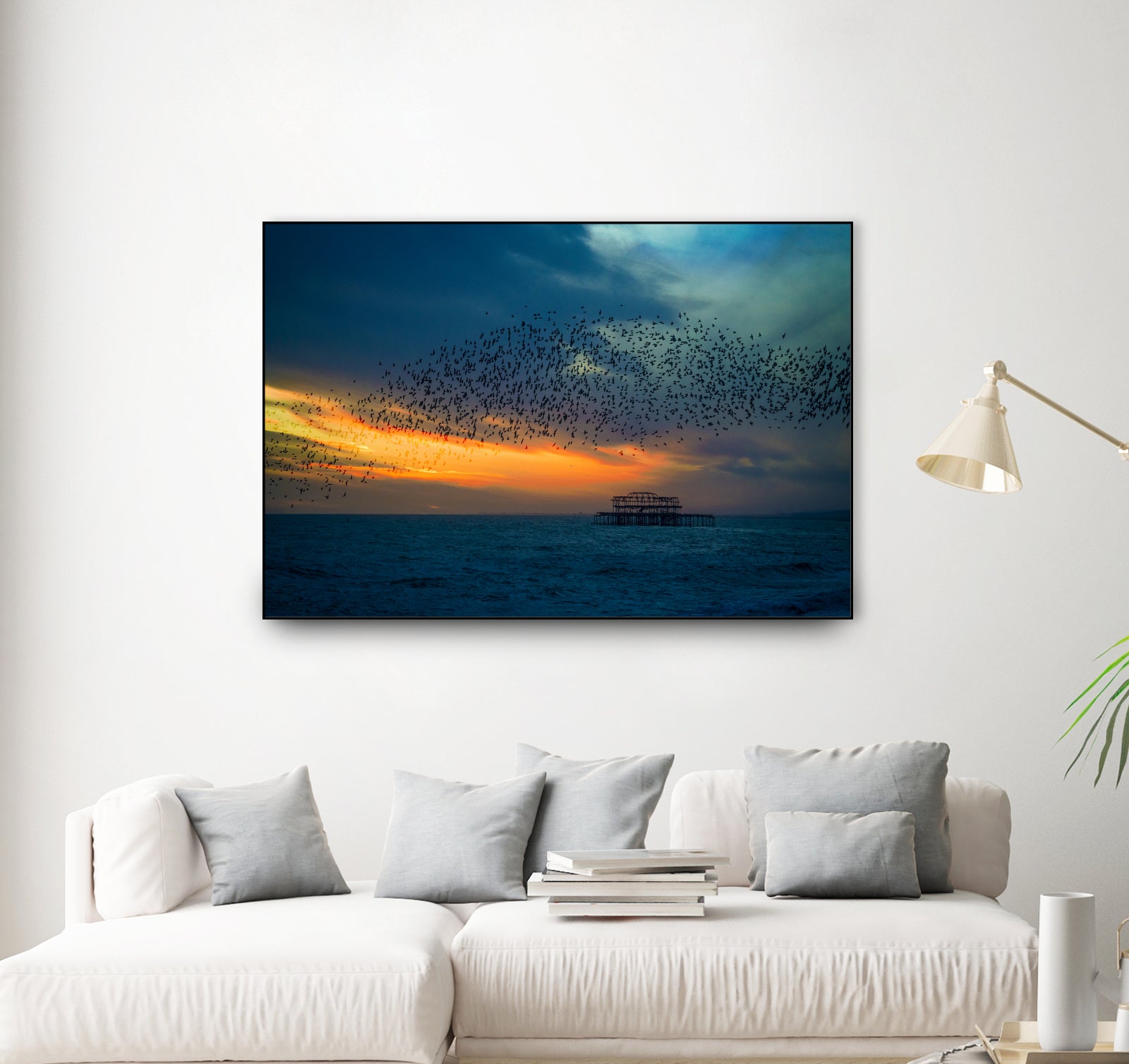 Starling Sunset by Chris Lord on GIANT ART - blue photo illustration