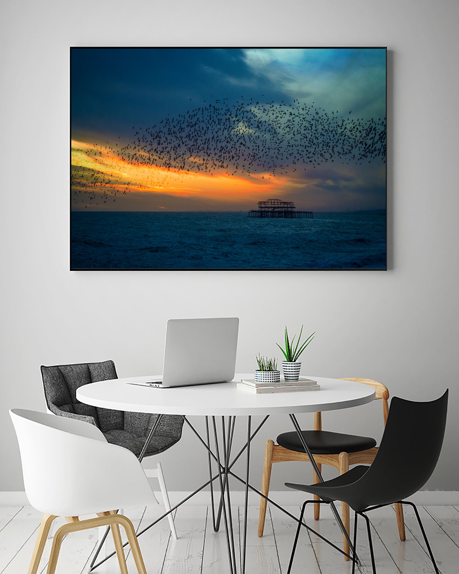 Starling Sunset by Chris Lord on GIANT ART - blue photo illustration