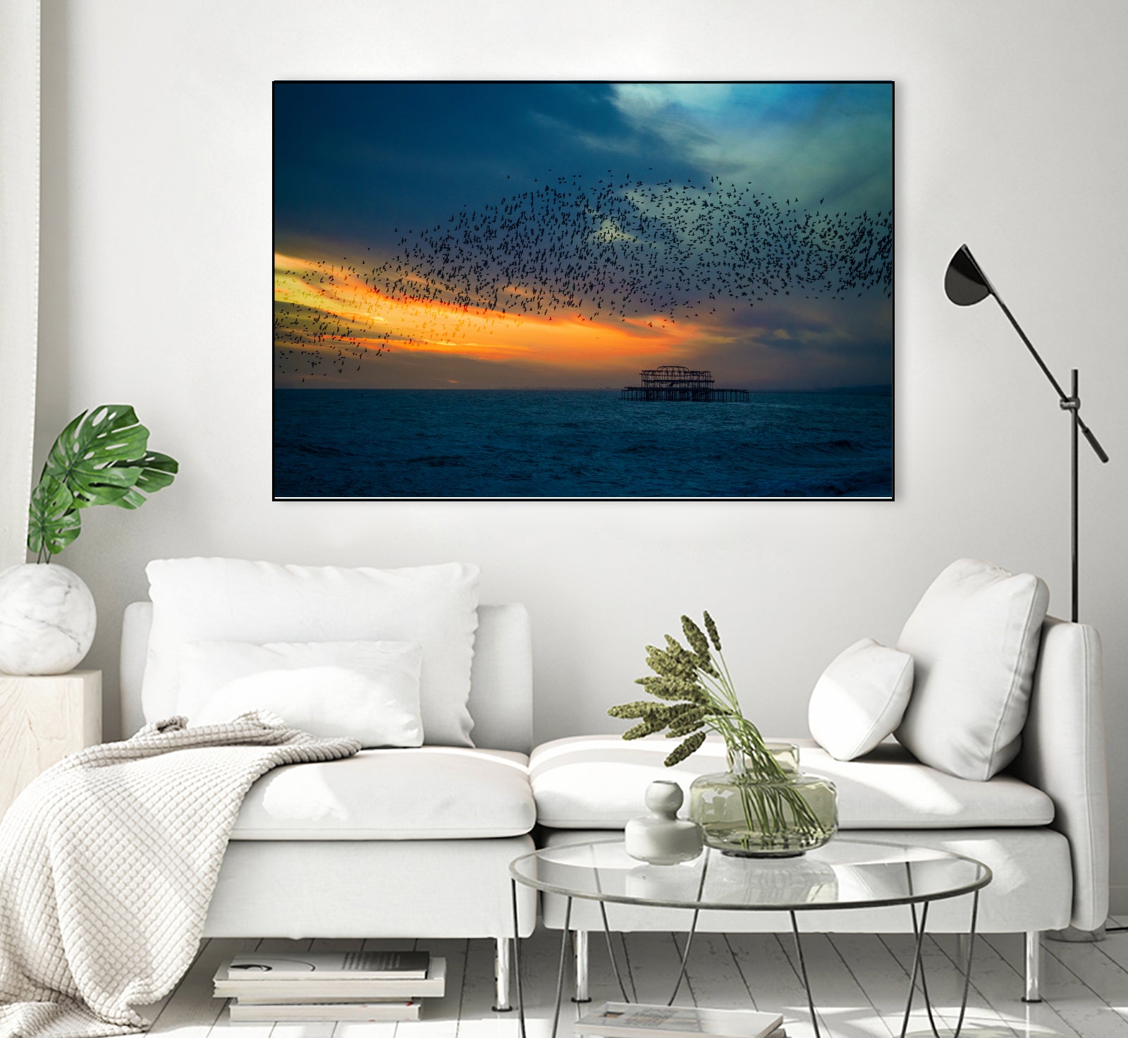 Starling Sunset by Chris Lord on GIANT ART - blue photo illustration