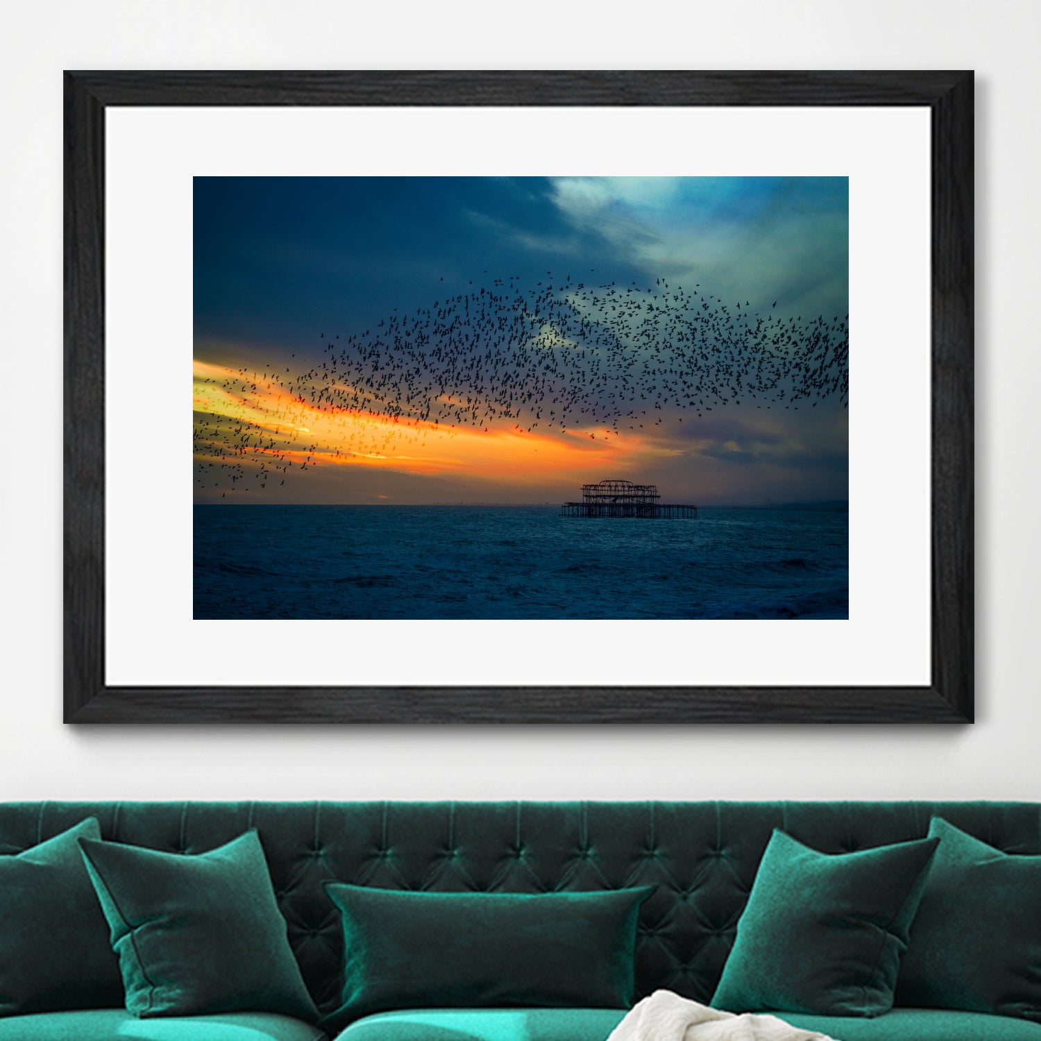 Starling Sunset by Chris Lord on GIANT ART - blue photo illustration