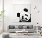 Peekaboo Panda by Laura Graves on GIANT ART - black digital painting