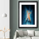 Glitch in the Dark - Abstract Pixel Art by Jennifer Walsh on GIANT ART - blue vector illustration