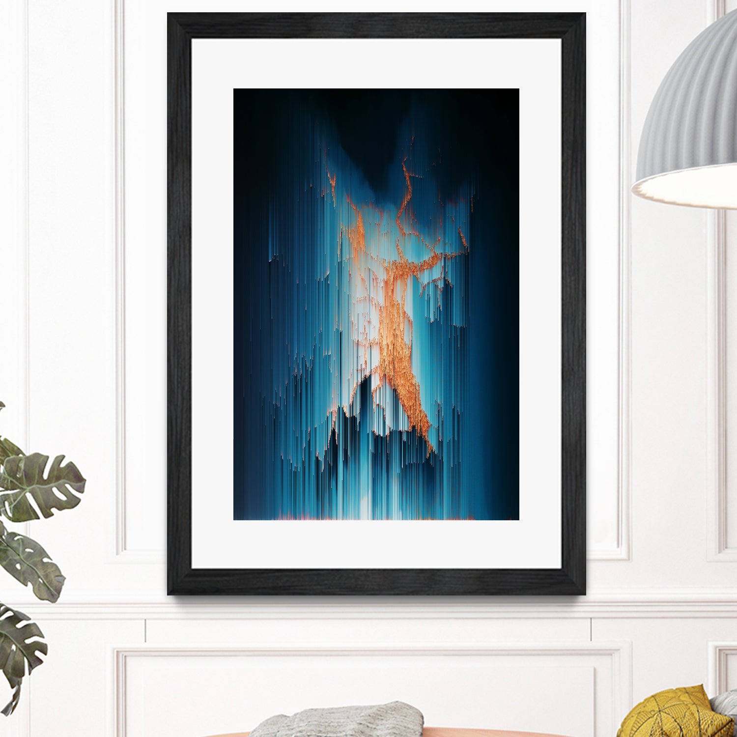 Glitch in the Dark - Abstract Pixel Art by Jennifer Walsh on GIANT ART - blue vector illustration