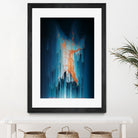 Glitch in the Dark - Abstract Pixel Art by Jennifer Walsh on GIANT ART - blue vector illustration