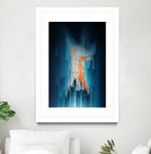 Glitch in the Dark - Abstract Pixel Art by Jennifer Walsh on GIANT ART - blue vector illustration