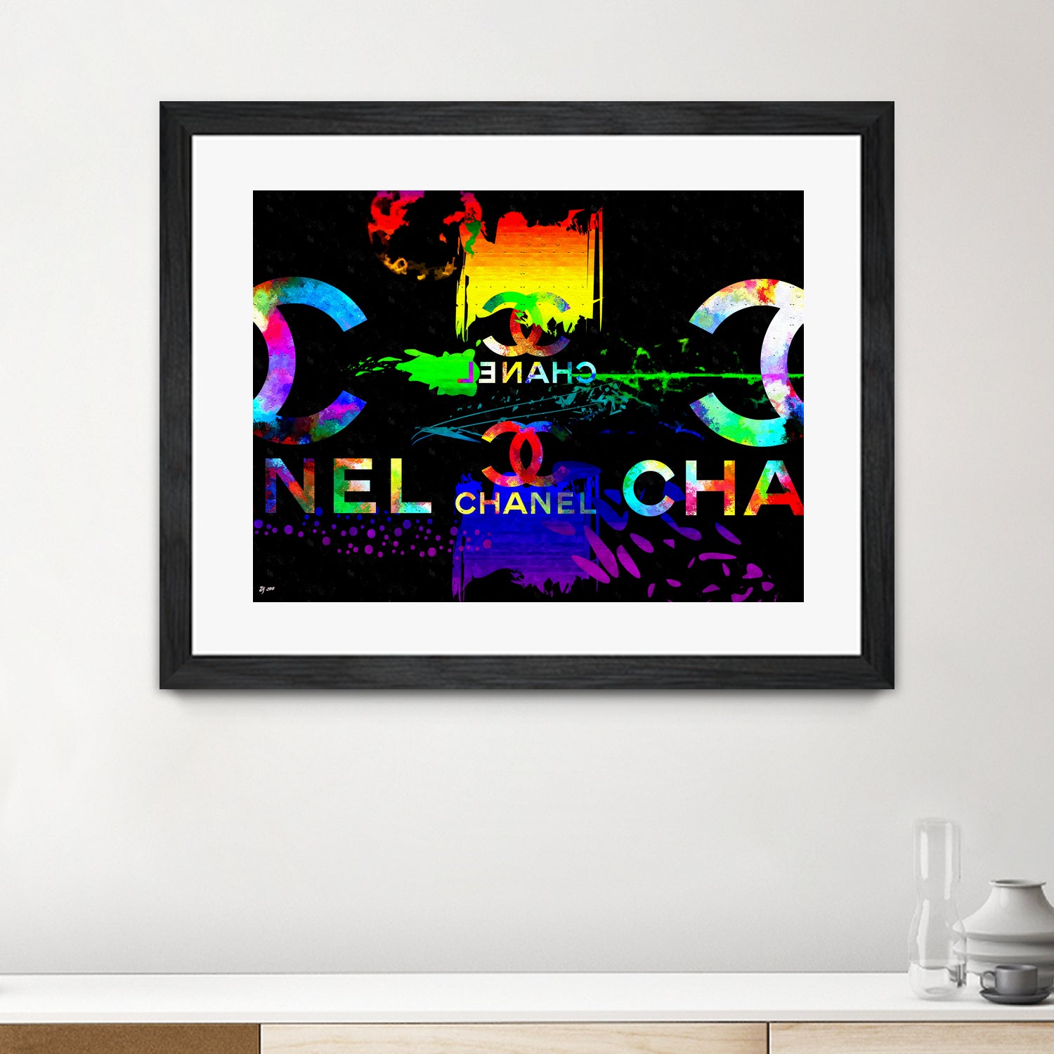 Colorful Chanel Art by Daniel Janda on GIANT ART - black mixed media