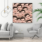 ALL OVER Orlando Bloom Funny Design Star Celebryty by Damian Augustyniak on GIANT ART - yellow mixed media