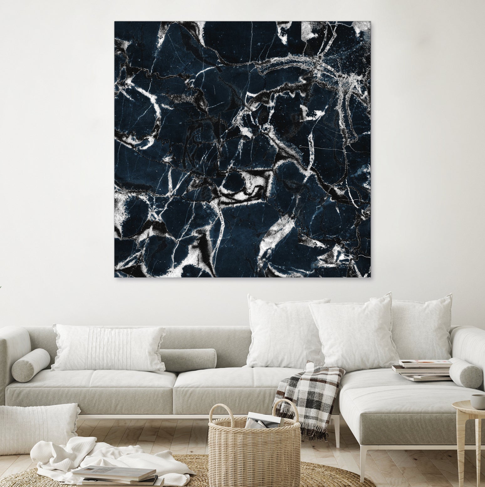 dark marble blue & black by Dirk Wüstenhagen on GIANT ART - black mixed media