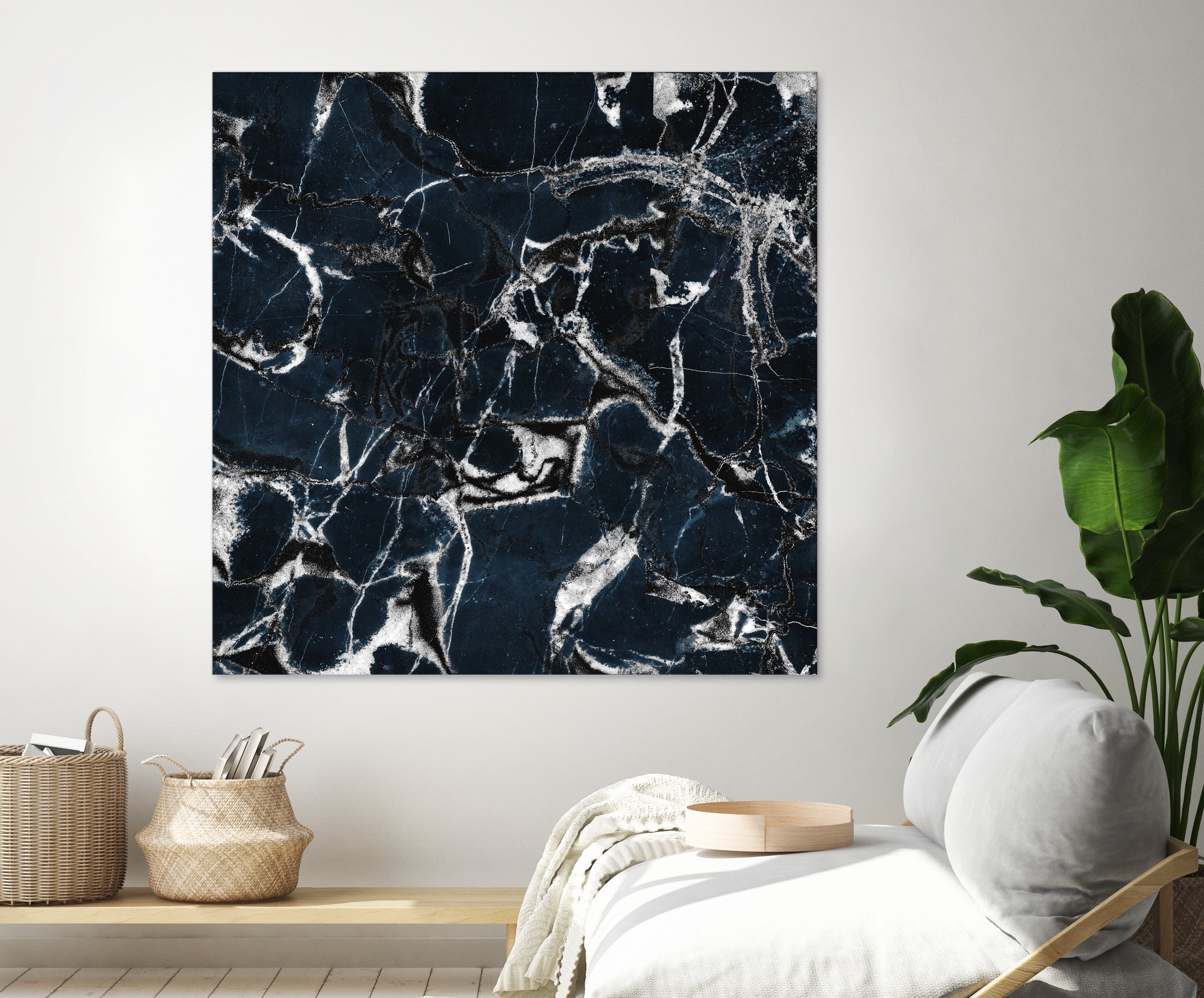 dark marble blue & black by Dirk Wüstenhagen on GIANT ART - black mixed media