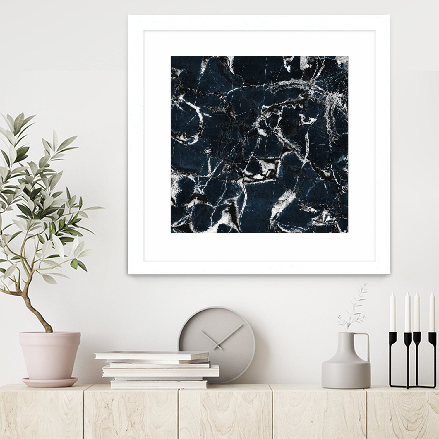 dark marble blue & black by Dirk Wüstenhagen on GIANT ART - black mixed media