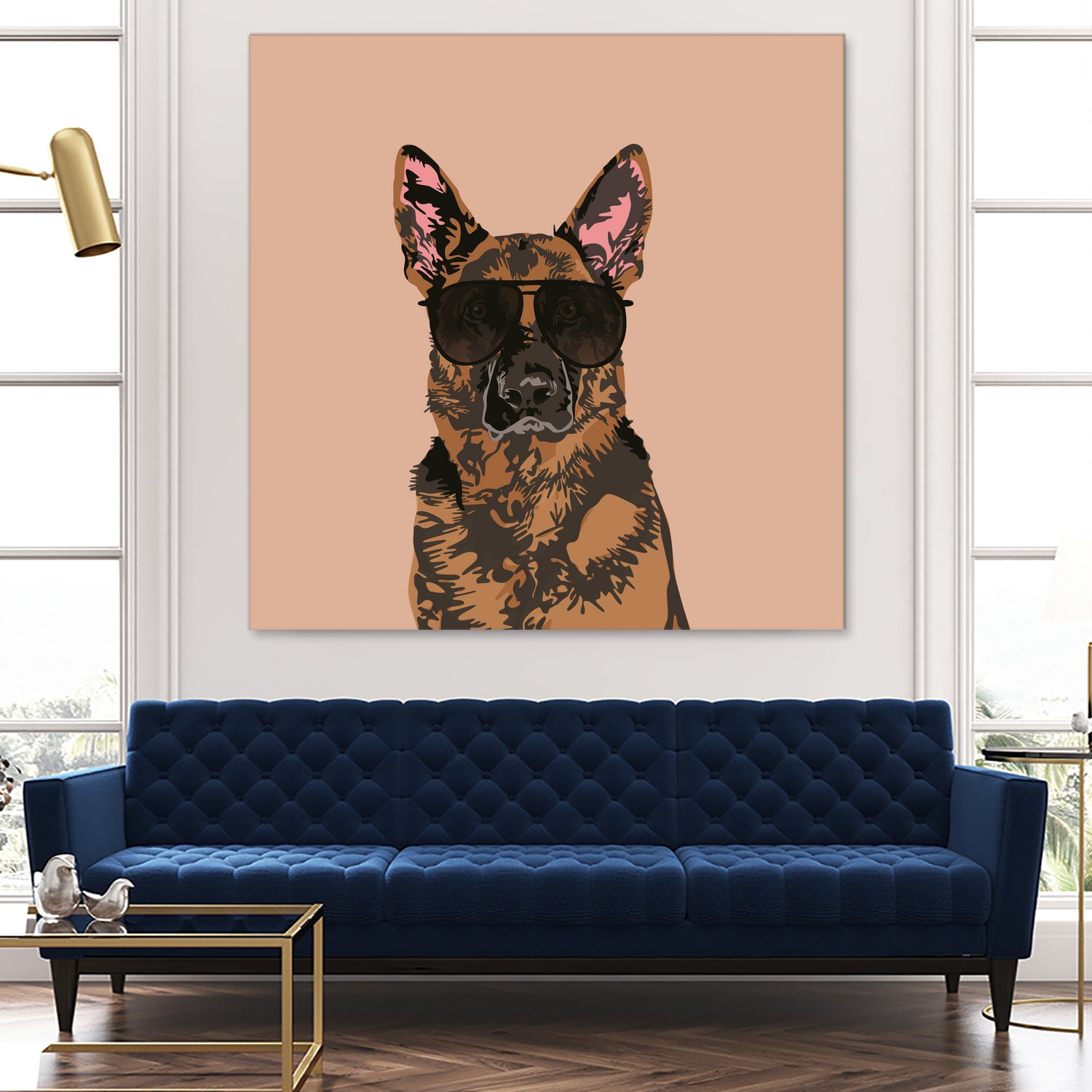 Cool German Shepherd for German Shepherd Lovers by Haidi Shabrina on GIANT ART - pink vector illustration