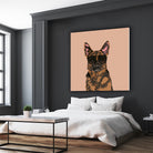 Cool German Shepherd for German Shepherd Lovers by Haidi Shabrina on GIANT ART - pink vector illustration