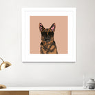 Cool German Shepherd for German Shepherd Lovers by Haidi Shabrina on GIANT ART - pink vector illustration