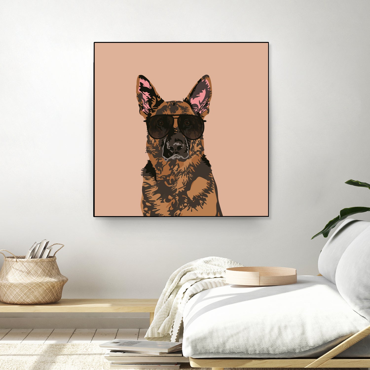 Cool German Shepherd for German Shepherd Lovers by Haidi Shabrina on GIANT ART - pink vector illustration