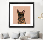 Cool German Shepherd for German Shepherd Lovers by Haidi Shabrina on GIANT ART - pink vector illustration