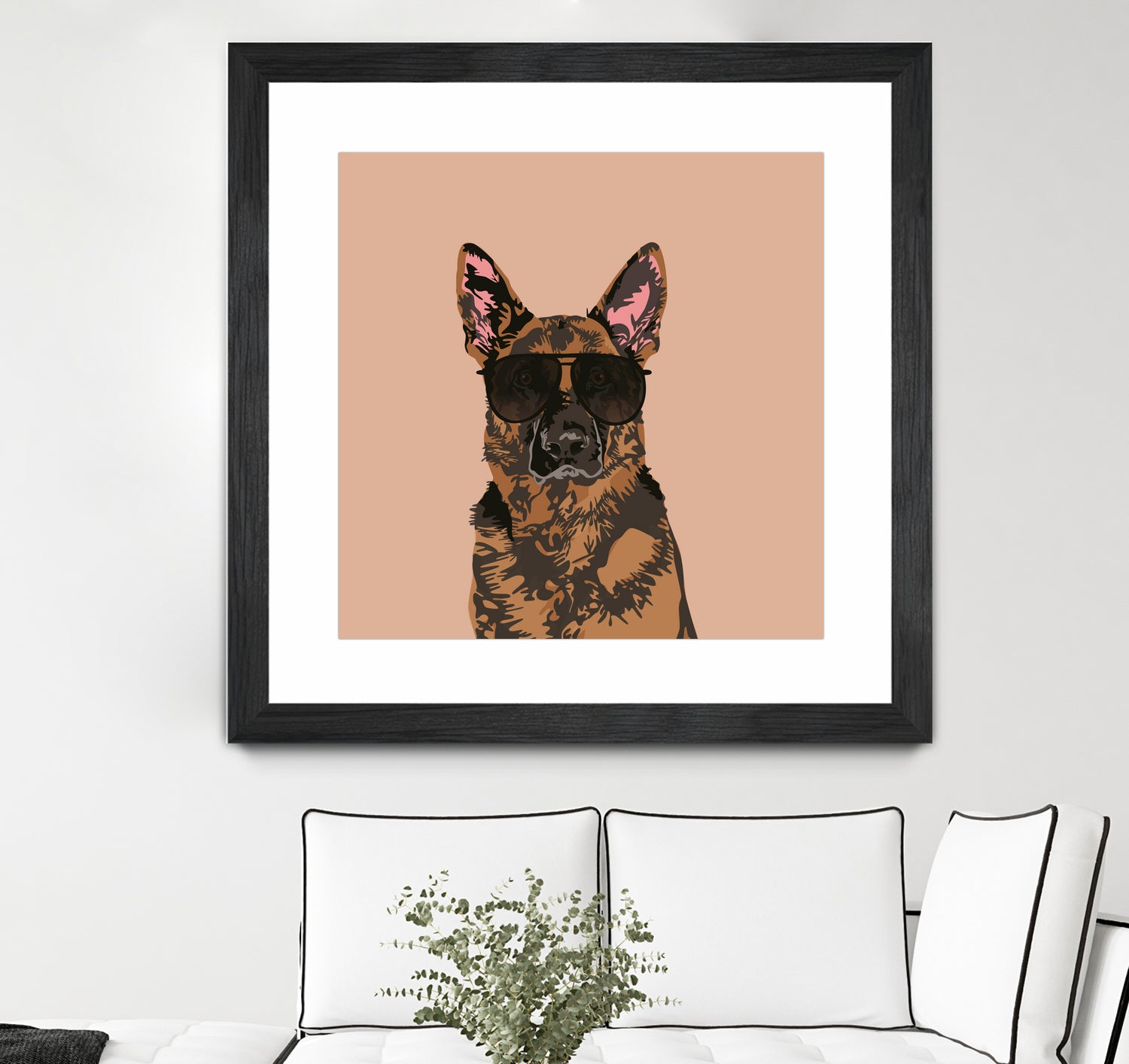 Cool German Shepherd for German Shepherd Lovers by Haidi Shabrina on GIANT ART - pink vector illustration