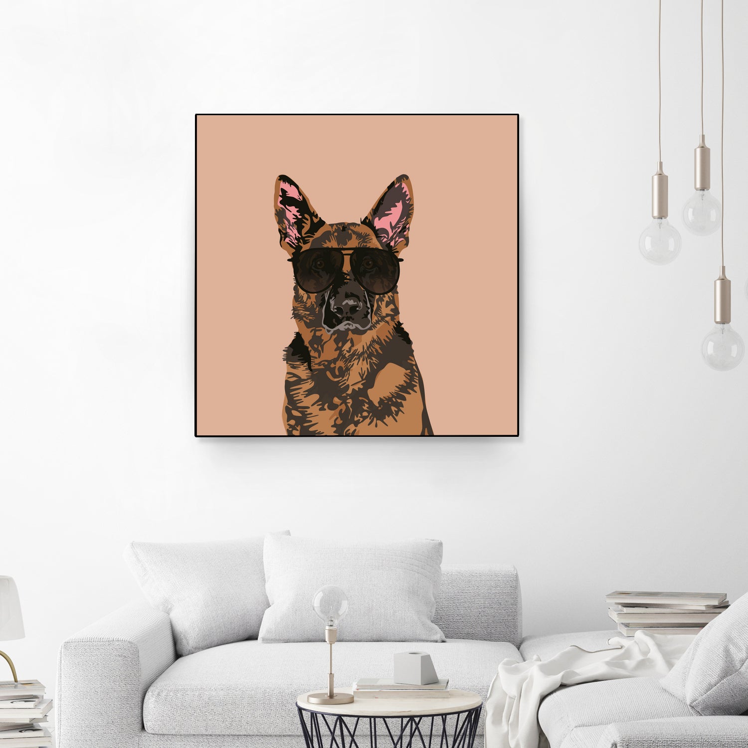 Cool German Shepherd for German Shepherd Lovers by Haidi Shabrina on GIANT ART - pink vector illustration