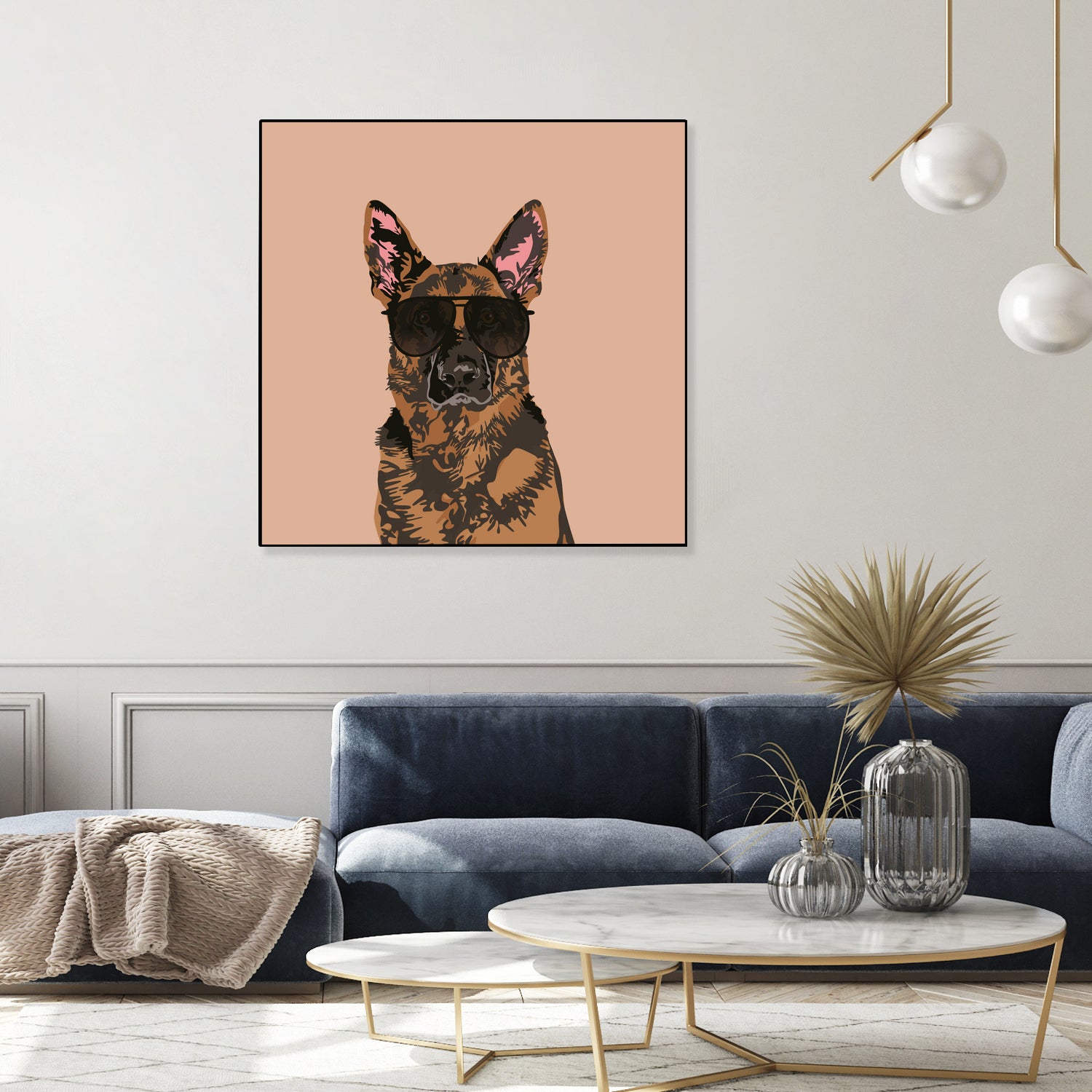 Cool German Shepherd for German Shepherd Lovers by Haidi Shabrina on GIANT ART - pink vector illustration