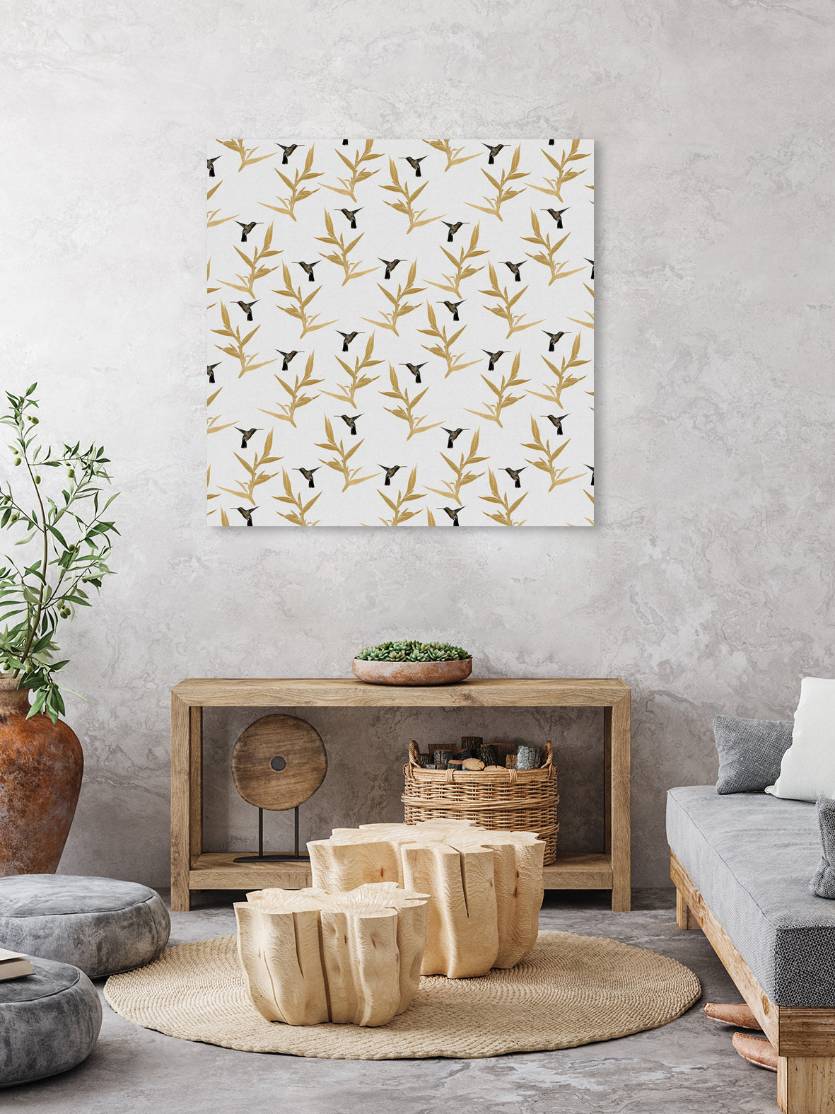 Hummingbird & Flower II by Dana Shek on GIANT ART - white digital painting