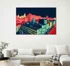 Meatpacking District by Night by Remko Heemskerk on GIANT ART - red digital painting